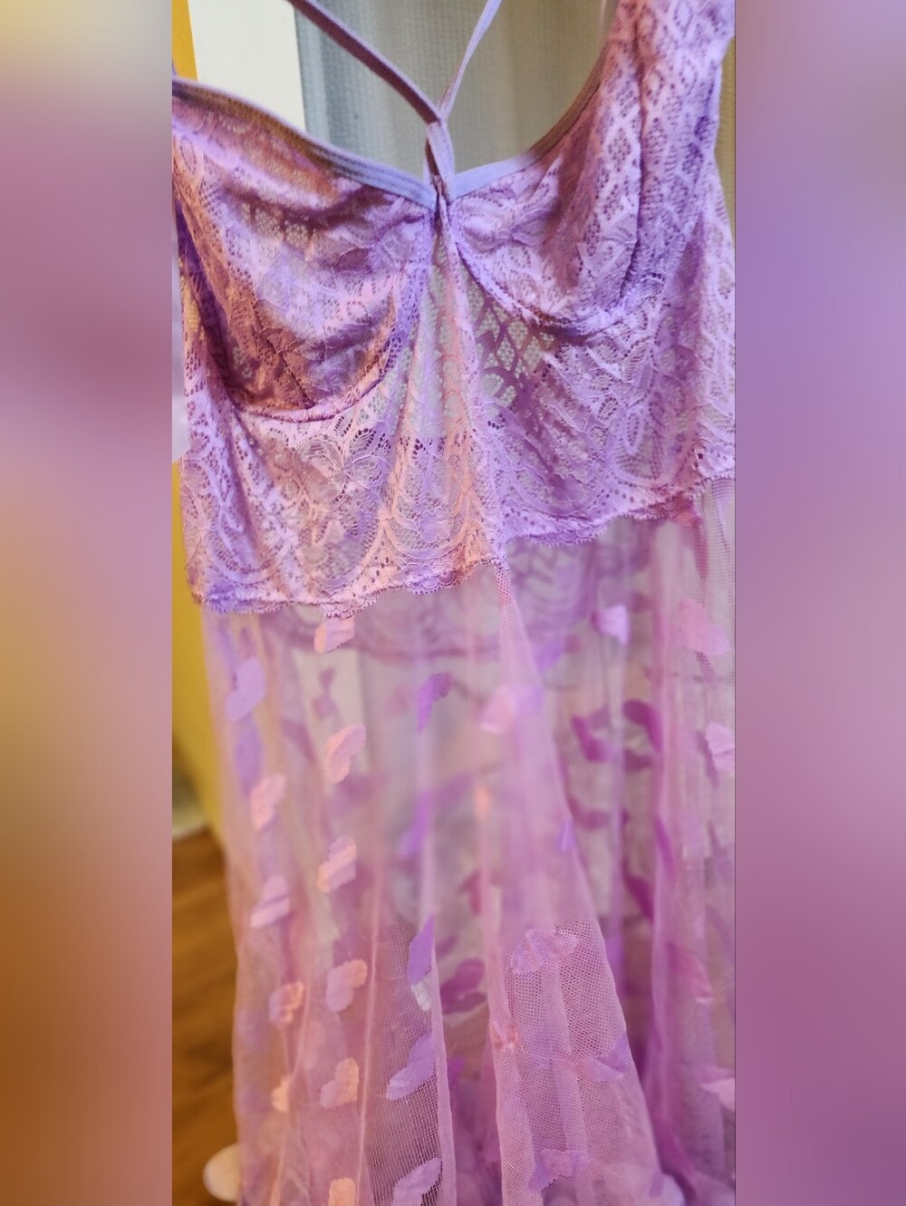 Lavender Lace Sheer Chemise by